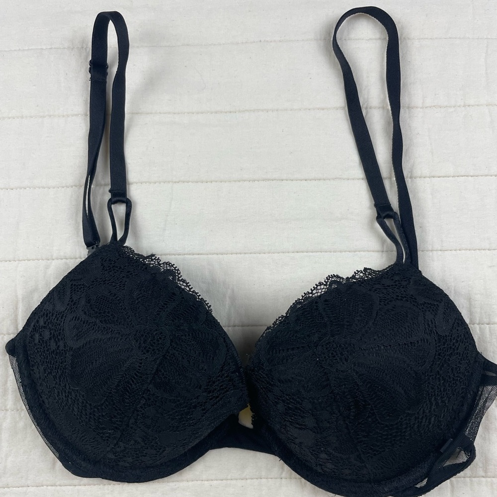 Victoria's Secret Black Lace Push-Up Bra
